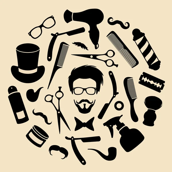 Conjunto de ícones da barbearia — Vetor de Stock
