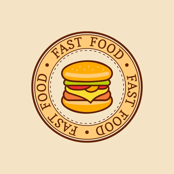 Vintage fast food logo. — Stock Vector