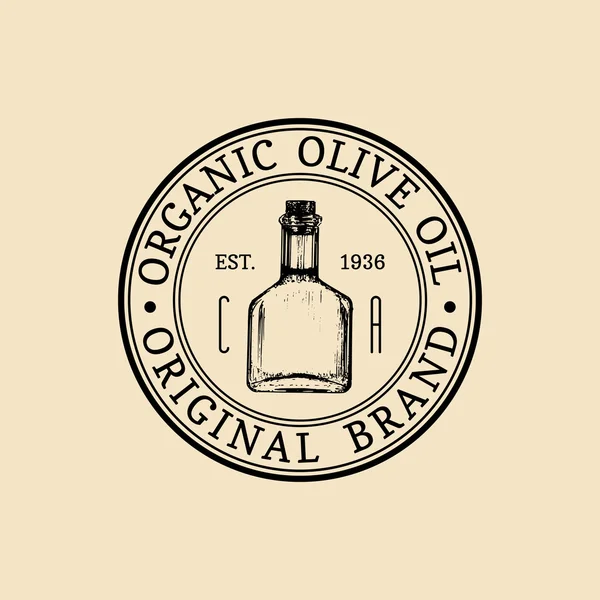 Vintage olive oil logo. — Stock Vector