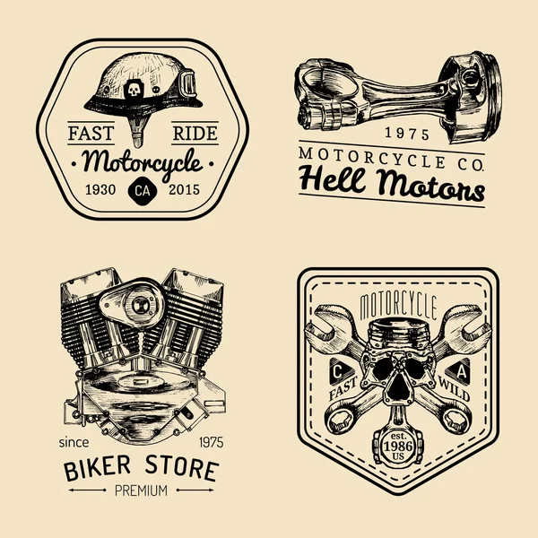 Logotipos de motociclistas vintage —  Vetores de Stock