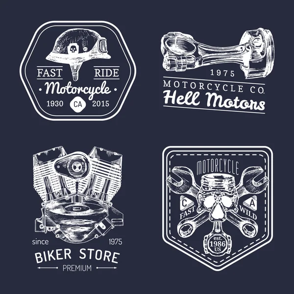 Logotypes de motards vintage — Image vectorielle