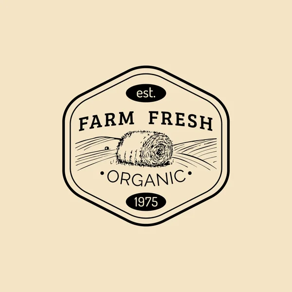 Logo retro farm fresh logo . — Vector de stock