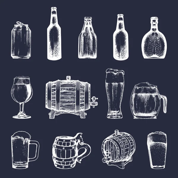 Elementos de la cervecería vintage . — Vector de stock