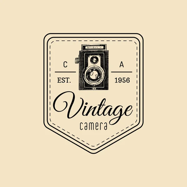 Vintage fotografi logotyp. — Stock vektor