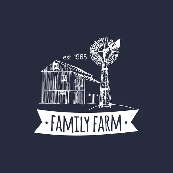 Retro Bauernhof frisches Logo. — Stockvektor