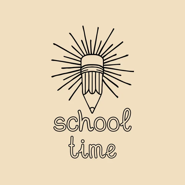 Vintage Ritorno a scuola logo . — Vettoriale Stock