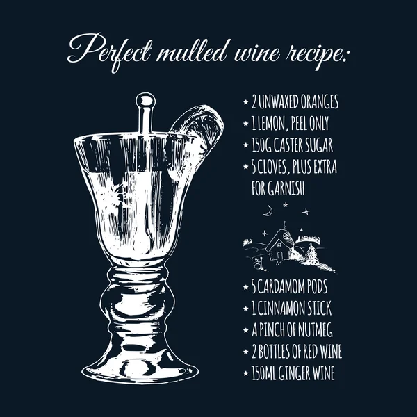 Illustration de vin chaud dessinée à la main . — Image vectorielle