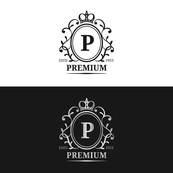 Monogram logo template. — Stock Vector