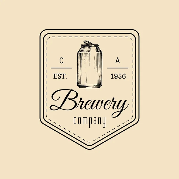 Logotipo retro con cerveza . — Vector de stock