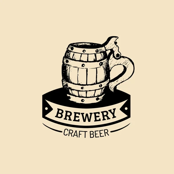 Vintage brouwerij logo. — Stockvector
