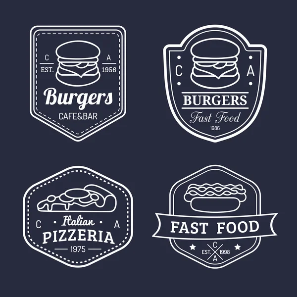 Retro coleta de logotipos de alimentos . —  Vetores de Stock