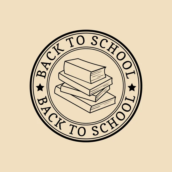 Vintage Voltar ao logotipo da escola . — Vetor de Stock