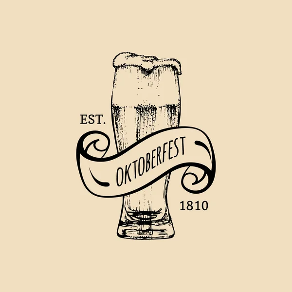 Oktoberfest-Logo. Bier — Stockvektor