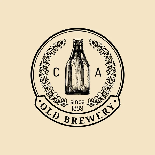 Logo de la cervecería vintage . — Vector de stock