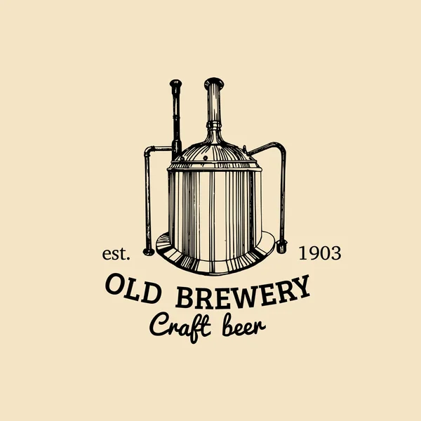 Logo de la cervecería vintage . — Vector de stock