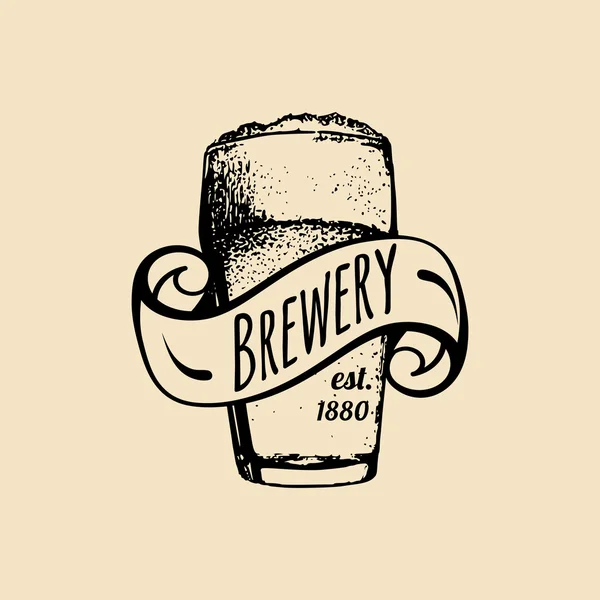 Logo de la cervecería vintage . — Vector de stock