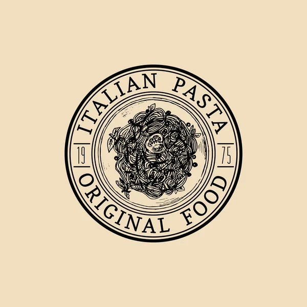 Vintage hipster italiensk mat logo. — Stock vektor