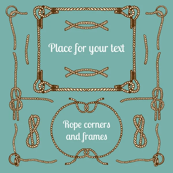 Vintage ropes corners and frames — Διανυσματικό Αρχείο