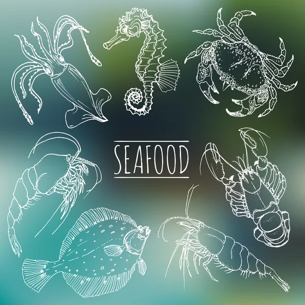 Seafood menu. Seafood background. — Stock Illustration Seafood menu. Seafood background. Stock Vector