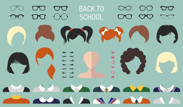 Back to school icon constructor. Stock Vector