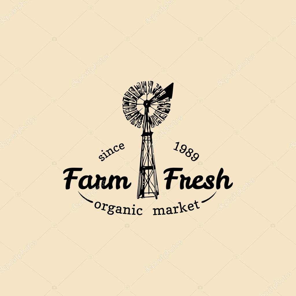 Vector retro farm fresh logotype. Vintage farm logo. Organic farm logo. Farm sign.