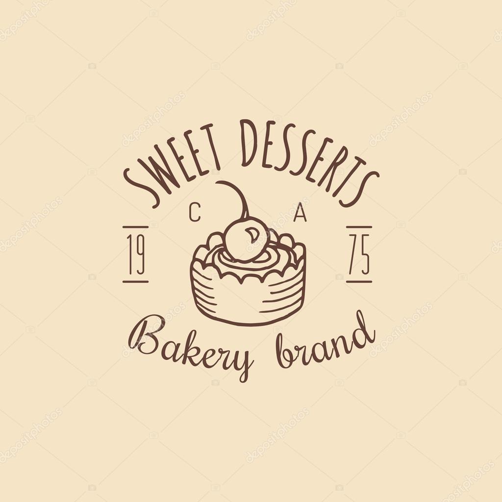 Vector vintage bakery logo. Retro logotype sweet bakery. Hipster pastry logo. Bakery sign.