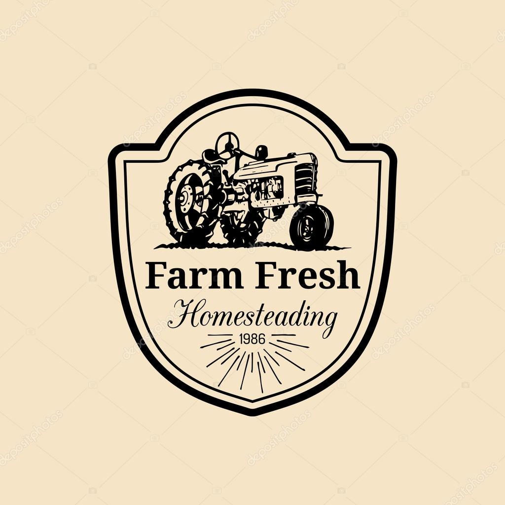 Vector retro farm fresh logotype. Vintage farm logo. Organic farm logo. Farm sign.
