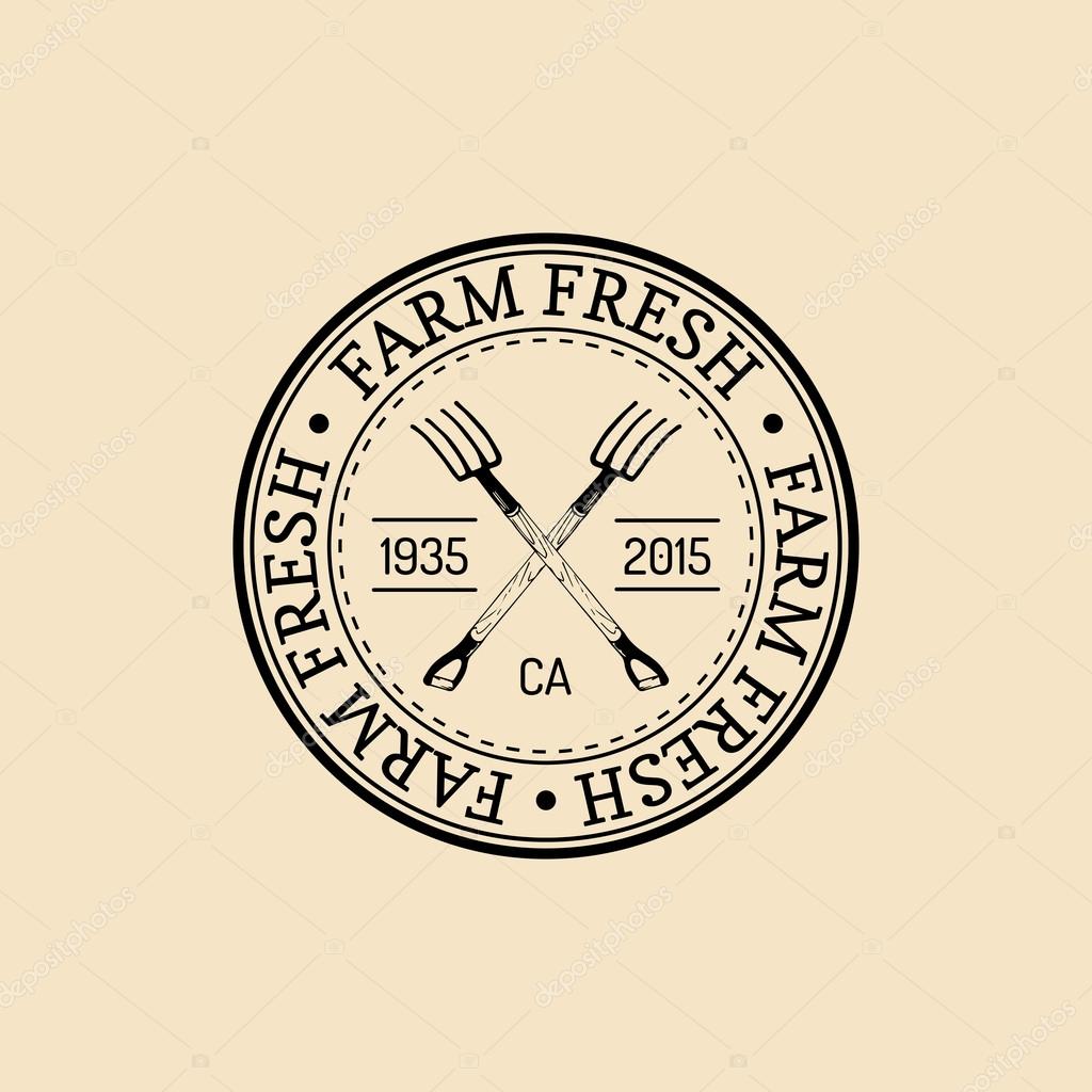 Vector retro farm fresh logotype. Vintage farm logo. Organic farm logo. Farm sign.