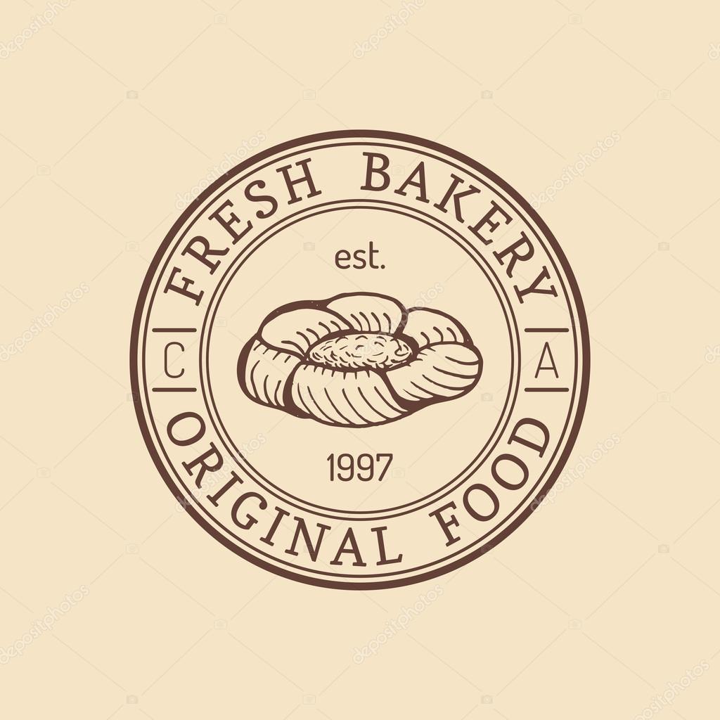 Vector vintage bakery logo. Retro logotype sweet bakery. Hipster pastry logo. Bakery sign.