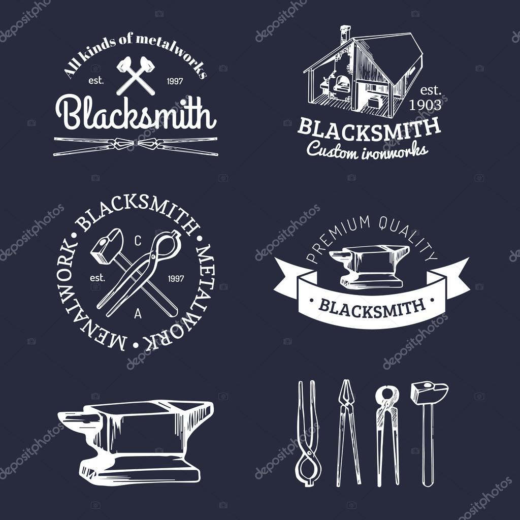 Et of hand sketched blacksmith logo
