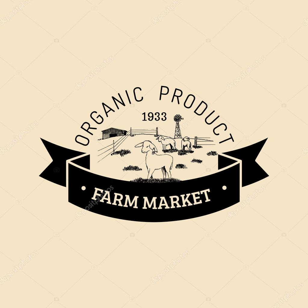 Vector retro farm fresh logotype. Vintage farm logo. Organic farm logo. Farm sign.