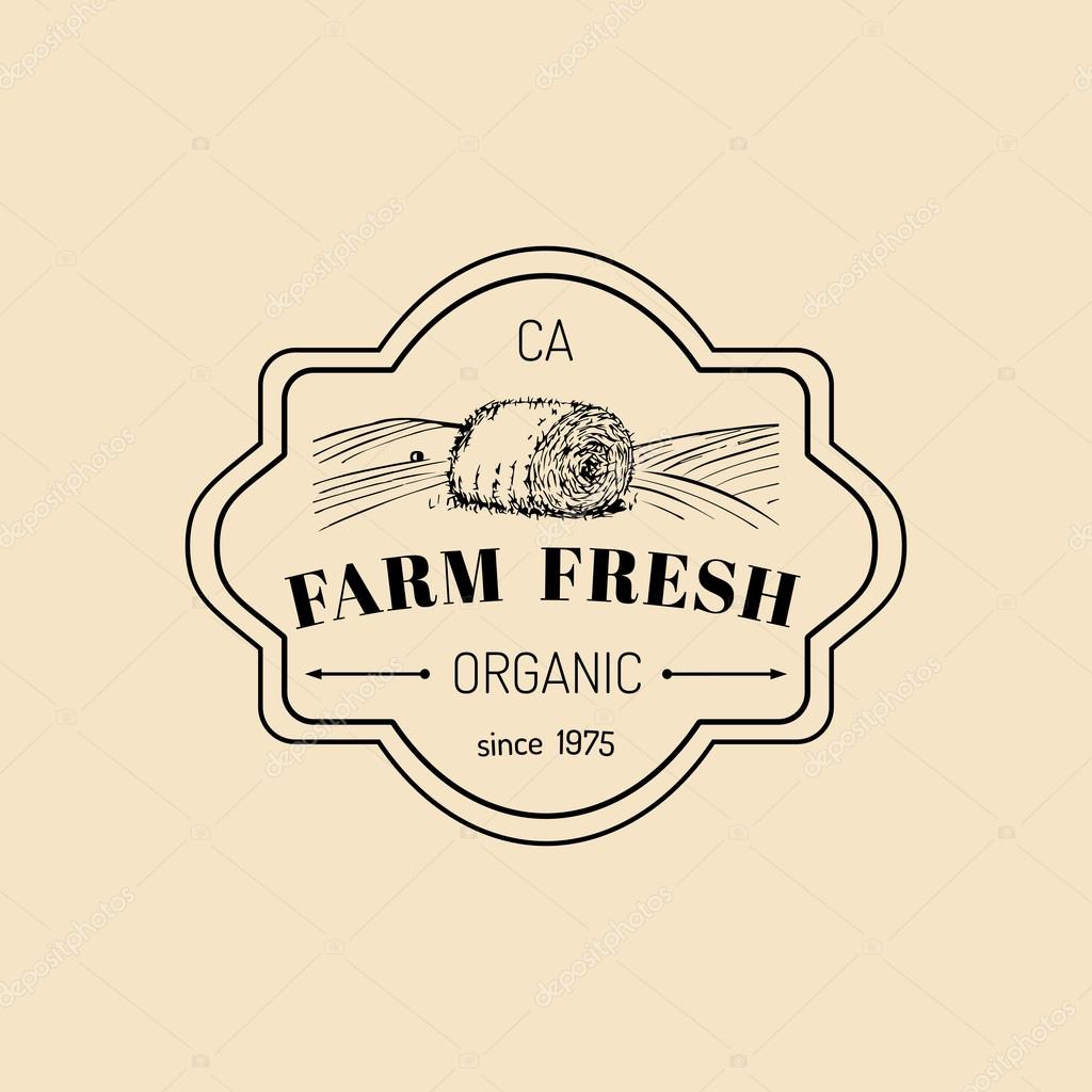 Vector retro farm fresh logotype. Vintage farm logo. Organic farm logo. Farm sign.