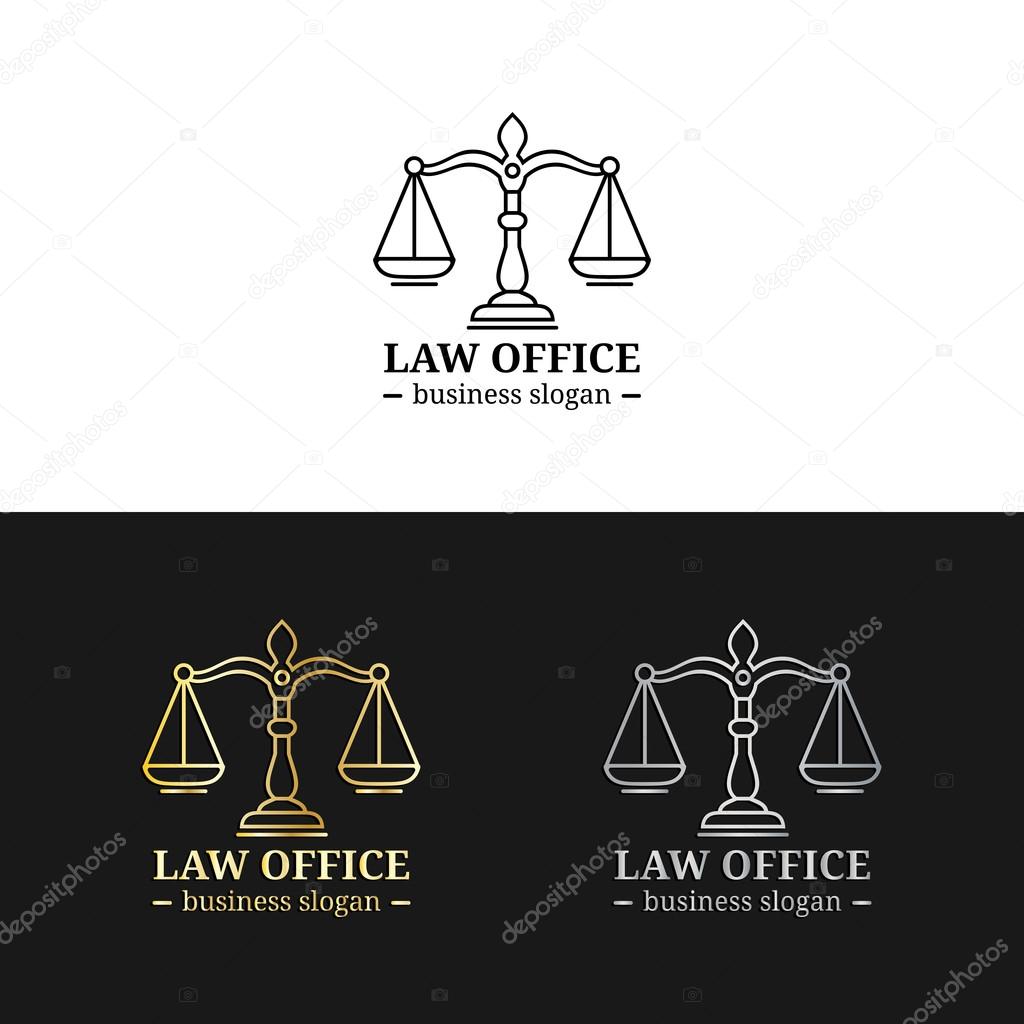 Law office logos. Vector vintage lawyer logos. Law firm labels. Lawyer logo templates. Law logos. Attorney signs. Legal concept.