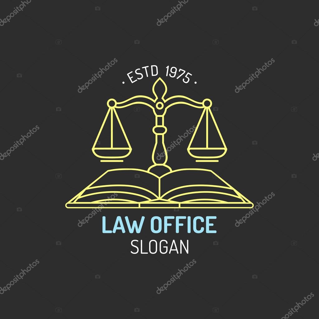Law office logos. Vector vintage lawyer logos. Law firm labels. Lawyer logo templates. Law logos. Attorney signs. Legal concept.