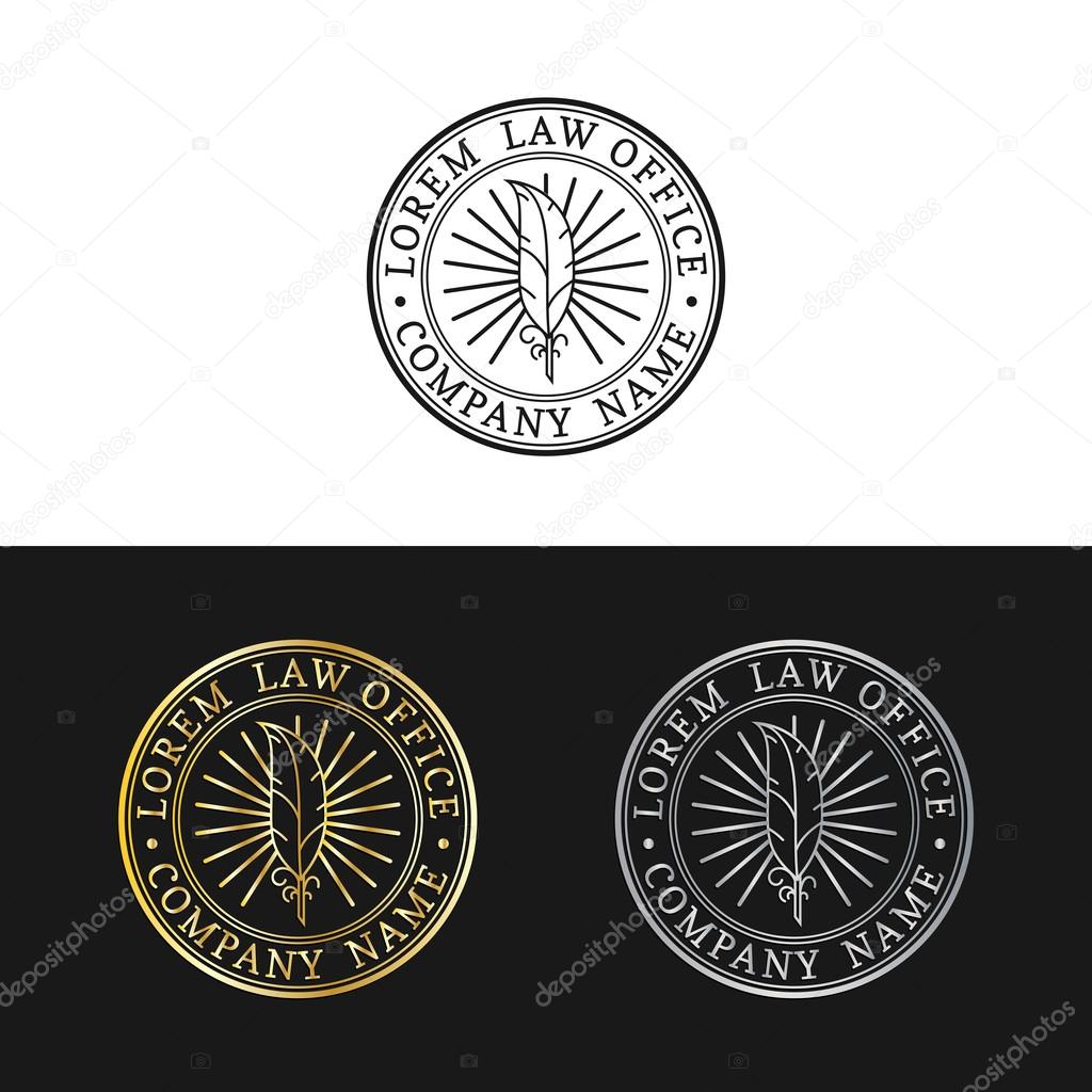 Law office logos. Vector vintage lawyer logos. Law firm labels. Lawyer logo templates. Law logos. Attorney signs. Legal concept.