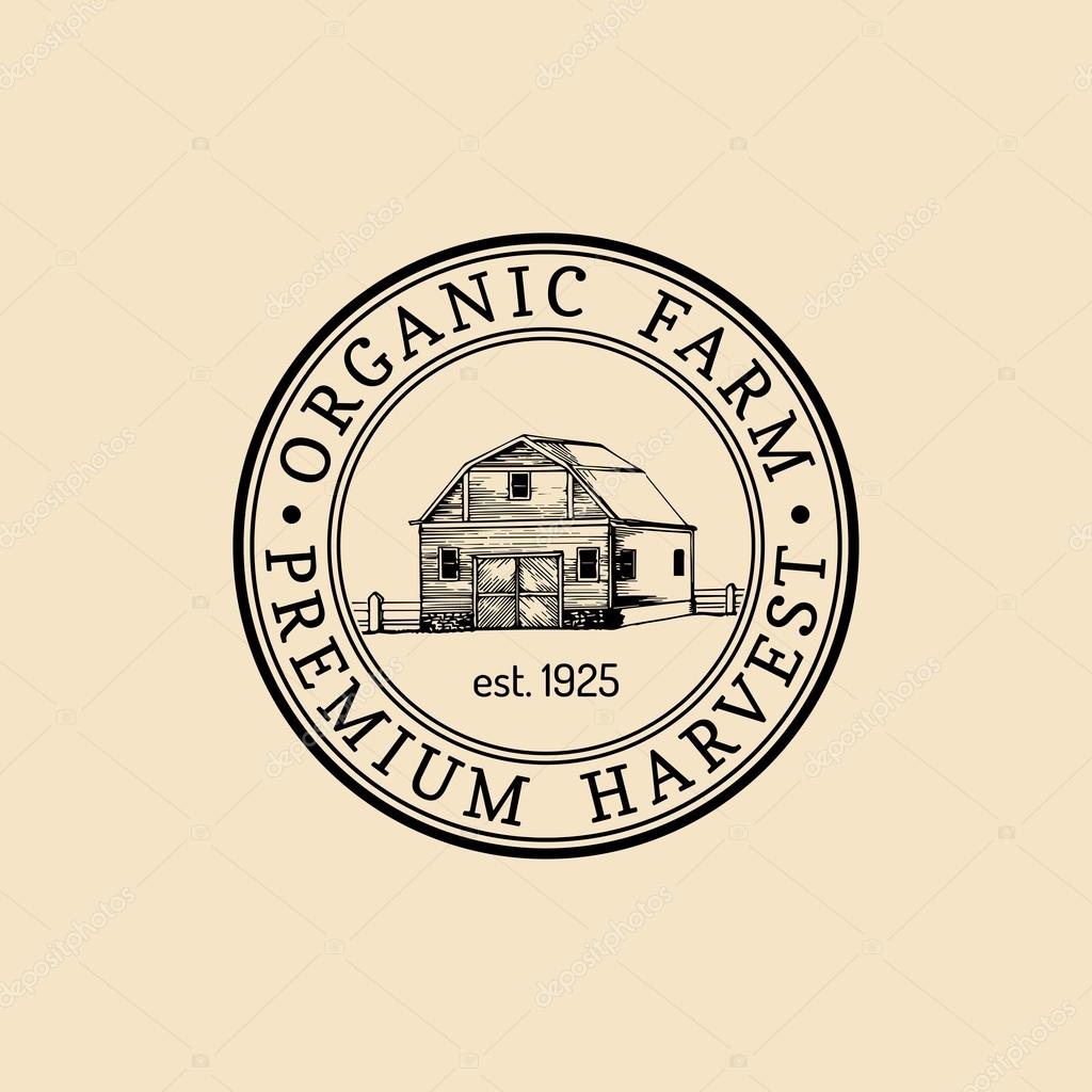 Vector retro farm fresh logotype. Vintage farm logo. Organic farm logo. Farm sign.
