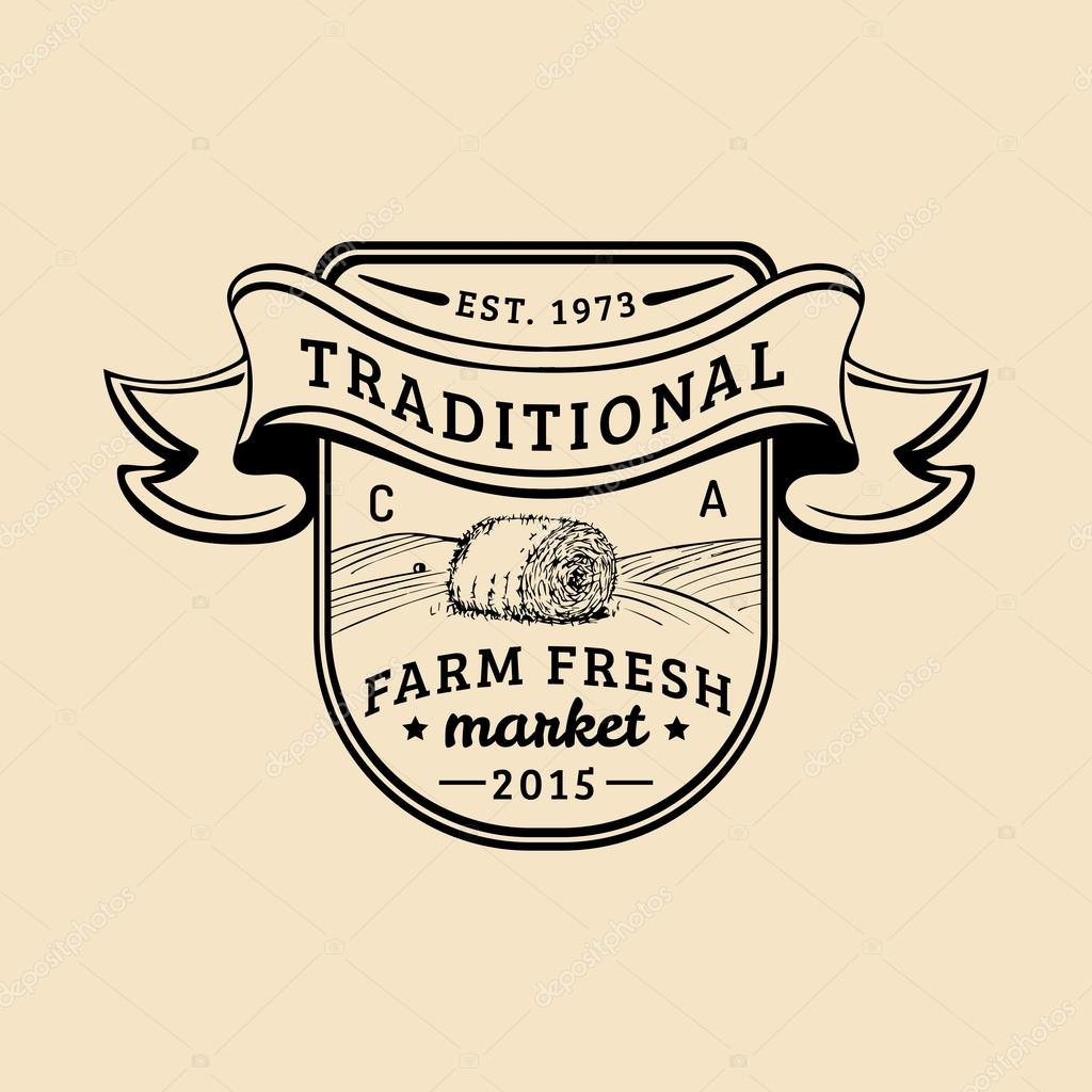 Vector retro farm fresh logotype. Vintage farm logo. Organic farm logo. Farm sign.