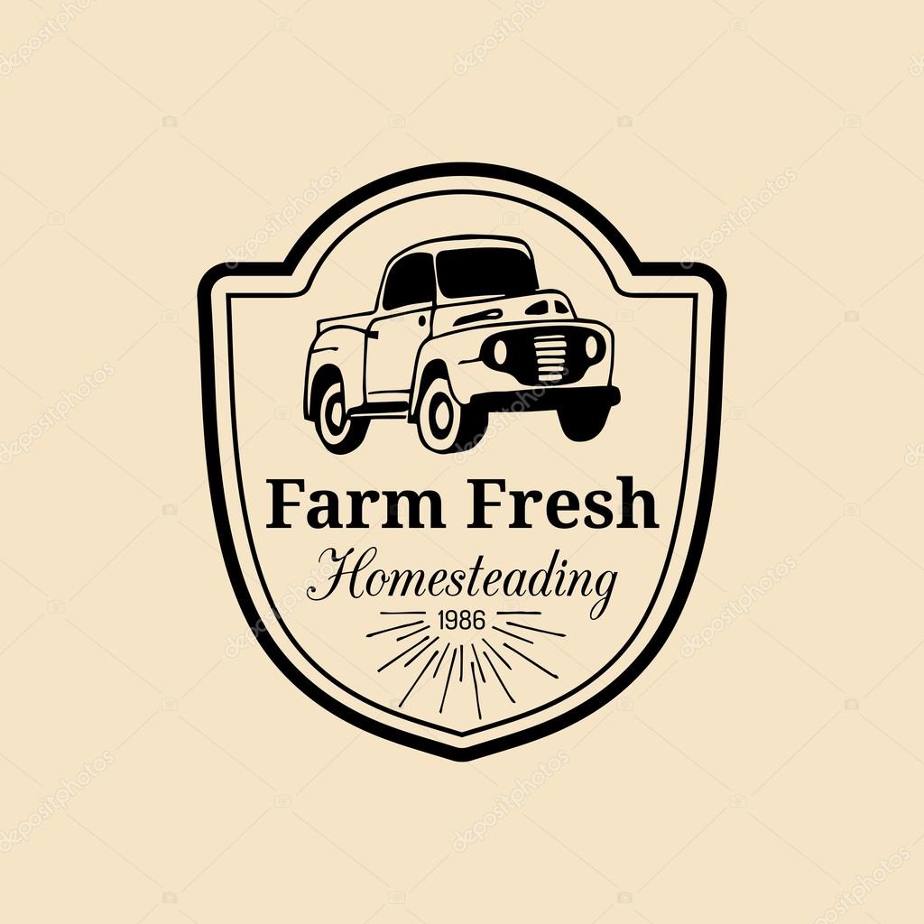 Vector retro farm fresh logotype. Vintage farm logo. Organic farm logo. Farm sign.