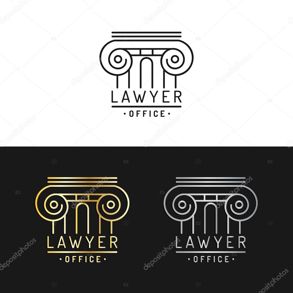 Law office logos. Vector vintage lawyer logos. Law firm labels. Lawyer logo templates. Law logos. Attorney signs. Legal concept.