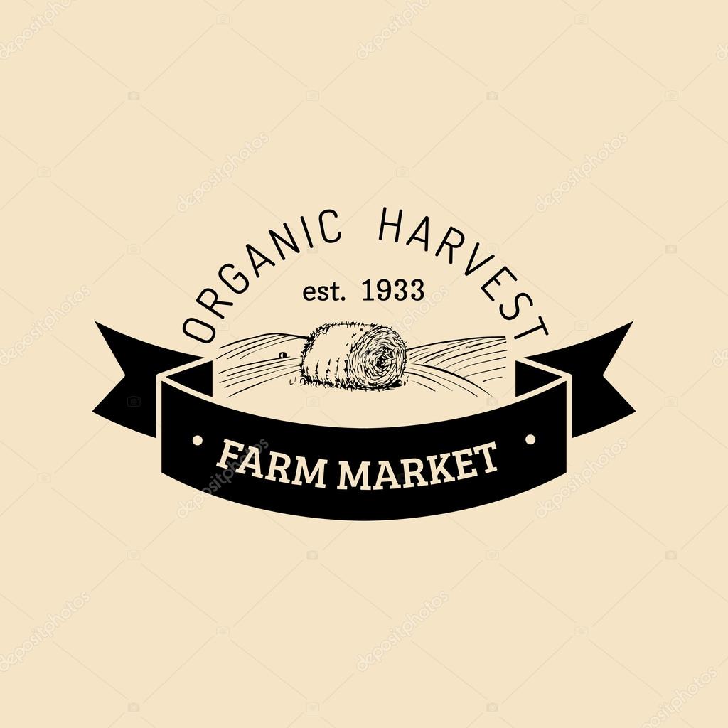 Vector retro farm fresh logotype. Vintage farm logo. Organic farm logo. Farm sign.