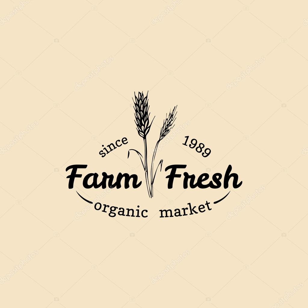 Vector retro farm fresh logotype. Vintage farm logo. Organic farm logo. Farm sign.