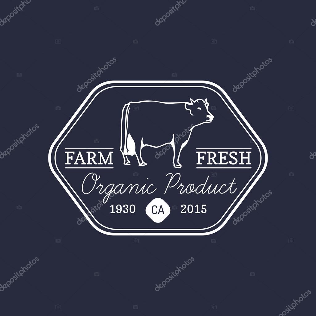 Vector retro farm fresh logotype. Vintage farm logo. Organic farm logo. Farm sign.
