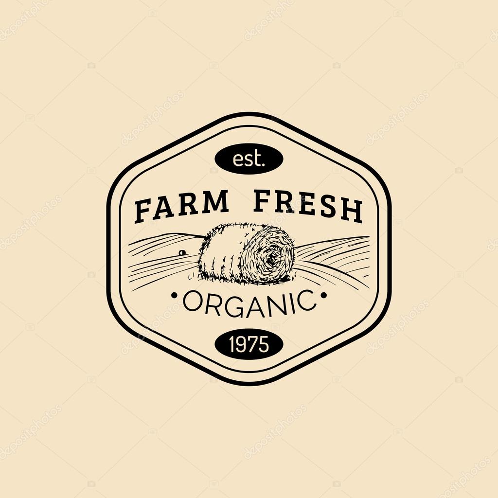 Vector retro farm fresh logotype. Vintage farm logo. Organic farm logo. Farm sign.