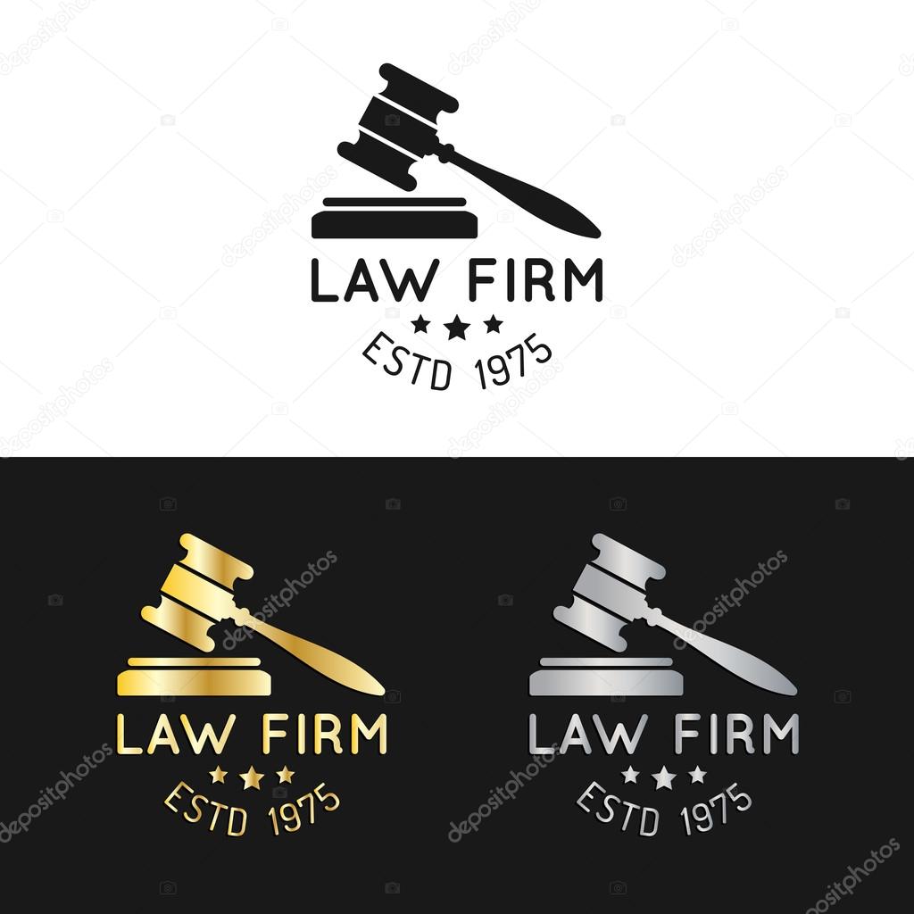 Law office logos. Vector vintage lawyer logos. Law firm labels. Lawyer logo templates. Law logos. Attorney signs. Legal concept.