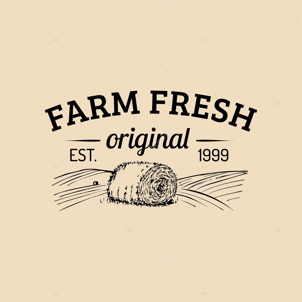 Vector retro farm fresh logotype. Vintage farm logo. Organic farm logo. Farm sign.