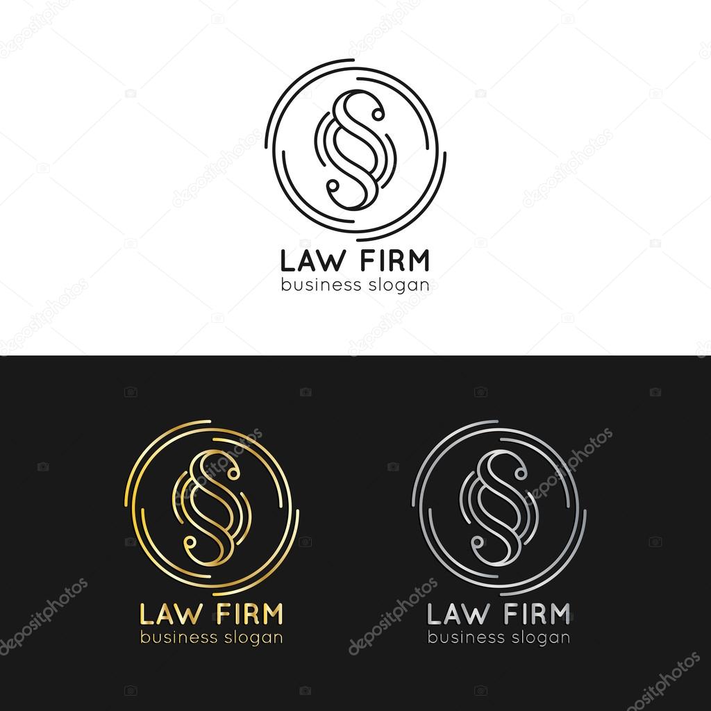Law office logos. Vector vintage lawyer logos. Law firm labels. Lawyer logo templates. Law logos. Attorney signs. Legal concept.
