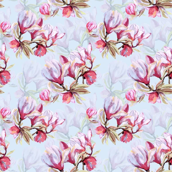 Безшовний візерунок з квітів магнолія — стокове фото