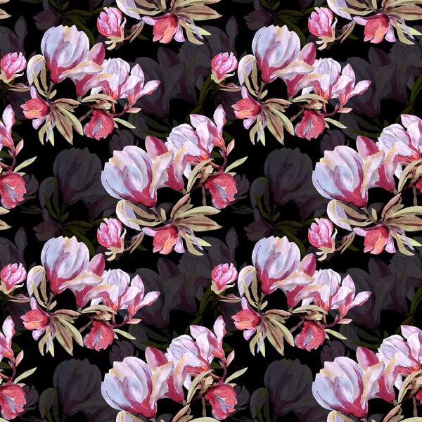 Seamless pattern of flowers magnolia — Stock Photo, Image