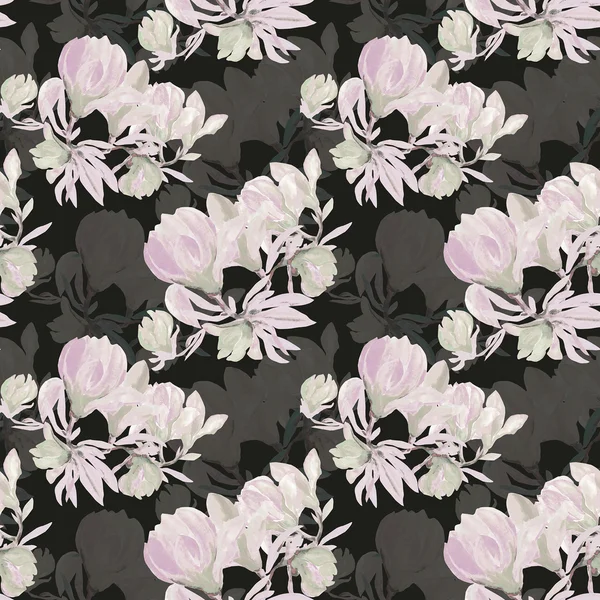 Płynny wzór kwiatów magnolia — Zdjęcie stockowe