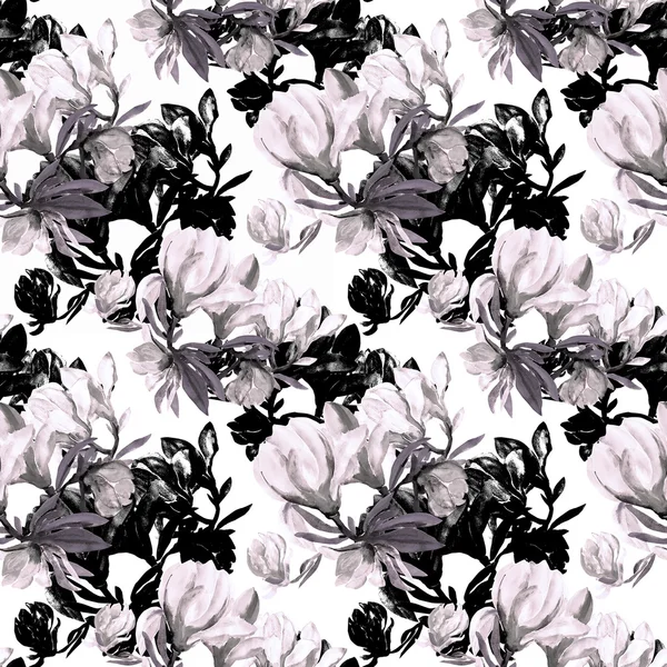 Płynny wzór kwiatów magnolia — Zdjęcie stockowe